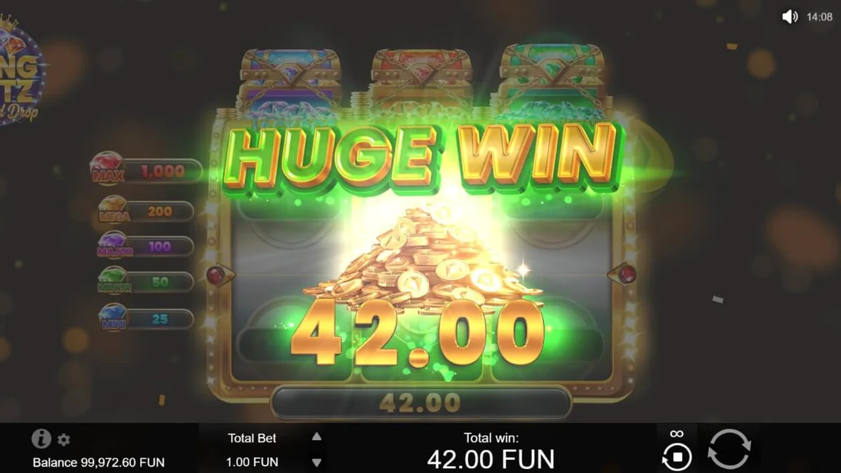 Tampilan visual mewah slot Bling Blitz Diamond Drop dengan simbol berlian dan emas.