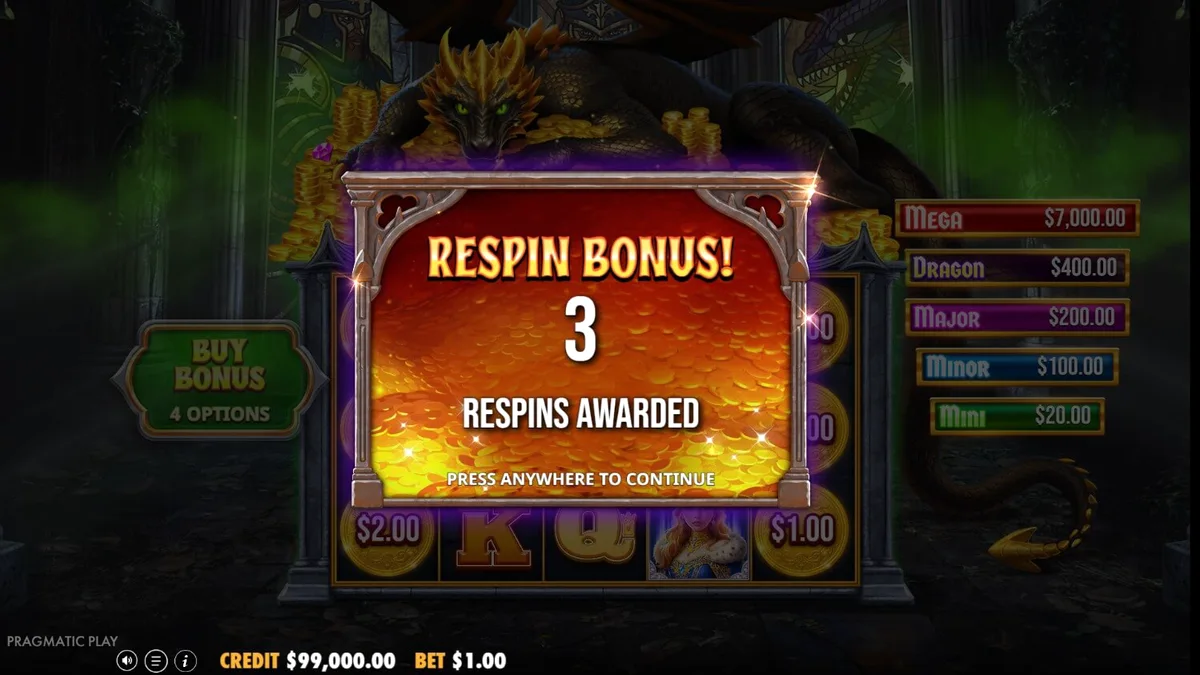 Tampilan visual slot Sleeping Dragon Ultra Dark dengan tema naga dan benteng gotik